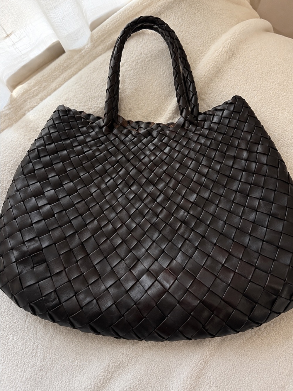 Dragon Diffusion Woven Crossbody Bag in Dark Brown - Picture 2 of 3